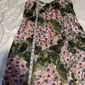 Floral Pink & Green Mesh Dress Overlay